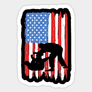 American Flag Brazilian Jiu Jitsu Graphic Sticker